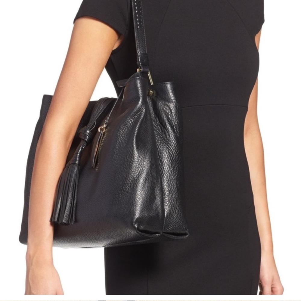 Vince Camuto Taro Black tassel hobo